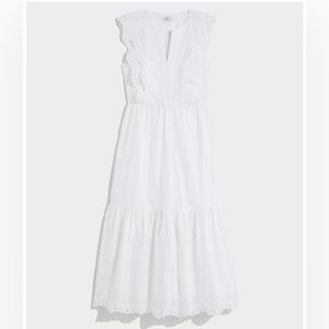 Vineyard Vines Seashell Eyelet Midi Dress in white womens size 8